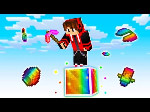 Minecraft, But It's On 1 Op Rainbow Block !!!