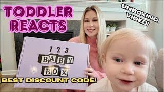 The Subscription Box All Moms Need +adorable  Toddler Reacts To New Presents - 123 Baby Box Unboxing