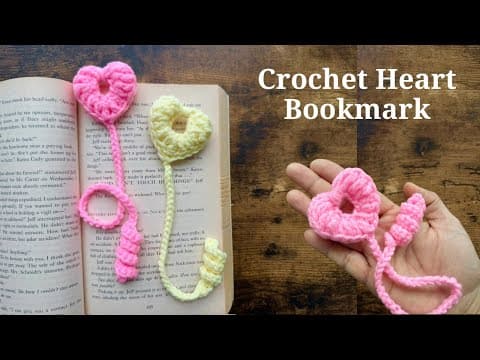 Easy Crochet 3d Heart Bookmark Tutorial
