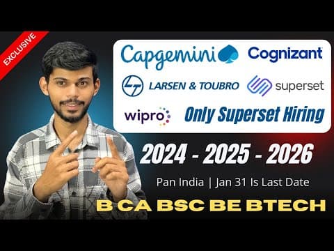 4 Giants Hiring On Superset | Capgemini Cognizant Wipro L&t | Freshers 2024 2025 2026 | Apply Now