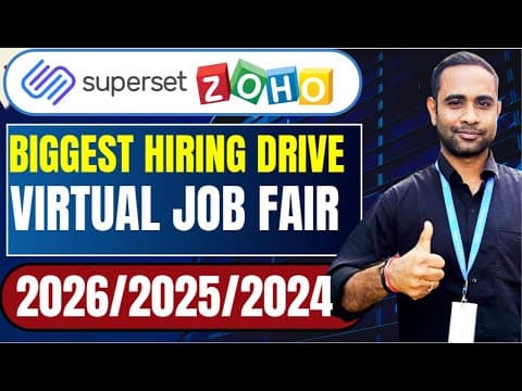 Superset Biggest Hiring | Virtual Job Fair | Zoho Hiring | Batch 2026/2025/2024