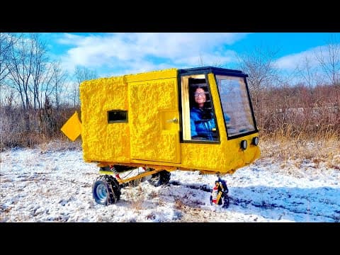 Building A Drivable Micro Camper  - Full Build + Winter Night Adventure