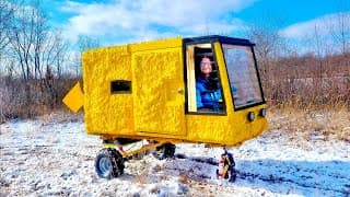 Building A Drivable Micro Camper  - Full Build + Winter Night Adventure