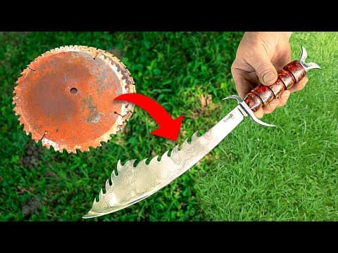 Turning Rusty Saw Blades Into A Damascus Scimitar
