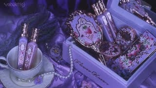 Asmr.🪻 Unboxing Flower Knows Violet Strawberry Rococo Limited Edition Collection + Swatches. 🍓💜