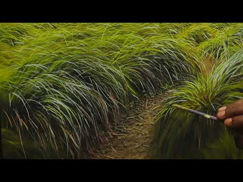 How To Painting Grass With Oil Paint (real Time)