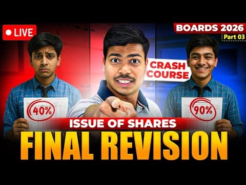 Extract Of Balance Sheet | Issue Of Shares Part 3 🔴live | Crash Course Class 12 Accounts Boards 2026