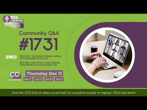 Cco Community Q&a #1731