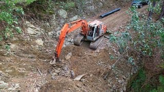 Improving Drainage On My Steep Mountain Road Using Vintage Machines