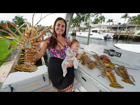 Baby's First Lobster! Rare Lobster Catch, Clean, Cook!