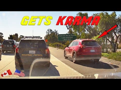 Idiot Thought He Could Pass A Cop On The Shoulder