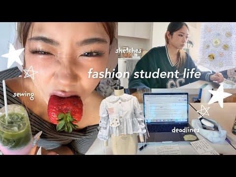 Fashion Student Vlog ᯓ★: Sketches, Sewing Deadlines, Clothing Haul, Stress (but Cute)