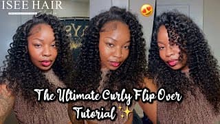 The Easiest Curly Flip Over Tutorial Amazon Wig ?!? *very Beginning Friendly * Isee Hair💗
