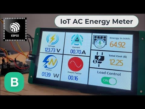 Iot Ac Energy Meter Using Esp32, Hmi Display & Blynk