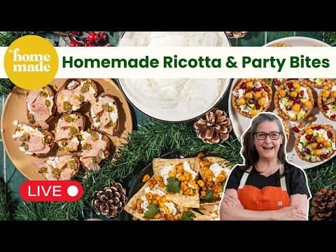 Homemade Ricotta And Party Bites - Live Cooking Class With Chef Bonny