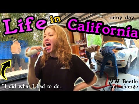 Life In California *leaving Home In A Rainstorm* | (visiting A Friend, Changing My Car Oil) A Vlog.