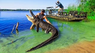 We Caught The Biggest Alligator In The River!! (my First Alligator)