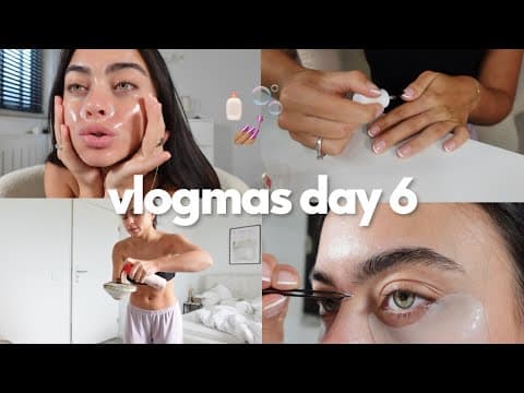 Pre Travel Glow Up! Self Tanning, French Manicure At Home & Hair + Beauty Routine | Vlogmas Day 6