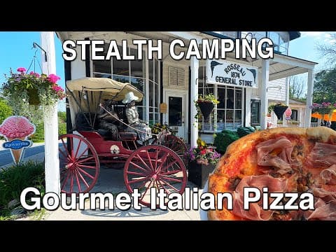 Stealth Camping Rosseau Eating Gourmet Pizza