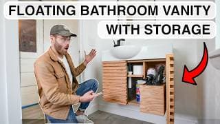 Diy Modern Floating Bathroom Vanity W/ Hair Tool Storage!!!