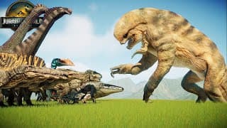 Distortus Rex Vs All Rebirth Dinosaurs!! - Jurassic World Evolution 2