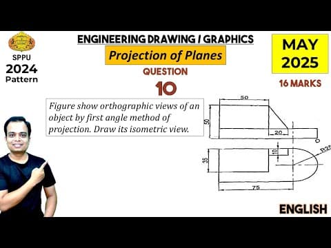 Sppu_2024 Pattern | May 2025 | Engineering Graphics | Pyq | Q10 | Isometric Projection