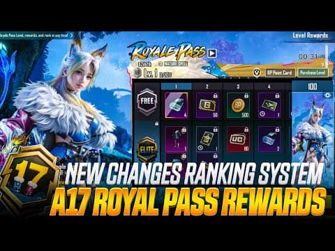 Omg 😍 A17 Royal Pass Is Here | A17 Royale Pass 1 To 100 Rp Rewards | Bgmi Next A17 Rp Leaks