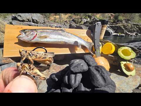 Solo Catch And Cook Trout In A Rock Oven - New Bait Works Every Time!