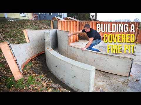 Curved Concrete Retaining Wall (covered Fire Pit Build Ep. 2)