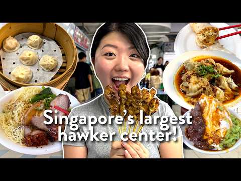 Singapore Street Food! eating At Singapore’s Biggest Hawker Center 🥟🍗