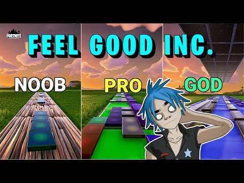 Gorillaz - Feel Good Inc. - Noob Vs Pro Vs God (fortnite Music Blocks) Ft. @dehalfwit