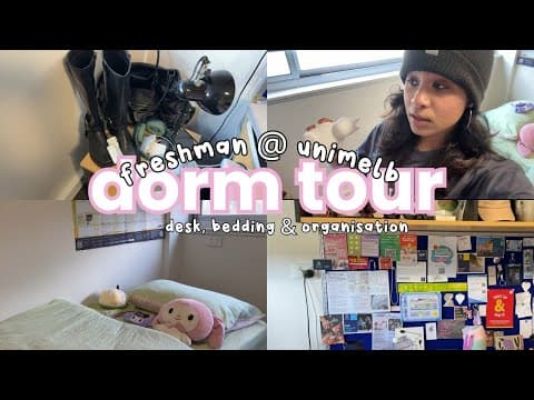 2025 Dorm Room Tour 🌟 Cute Bedding Set, Organisation, Desk Tour @ The Uni Of Melbourne