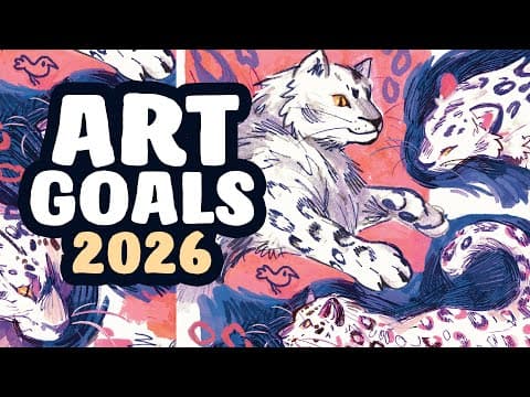 I'm Back! Setting 2026 Art Goals & Drawing Snow Leopards