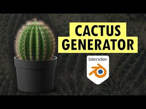 Procedural Cactus Tutorial! (blender Geometry Nodes)