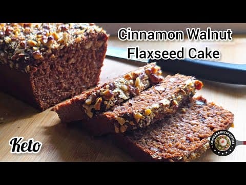 Keto Cinnamon Walnut Flaxseed Cake | Soft, Moist & Flavorful | Incredibly Low In Net Carbs