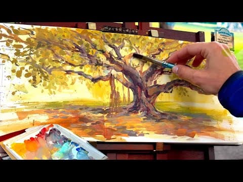 Sketchbook Date: Painting A Big Happy Tree In The Park 🌳🎨