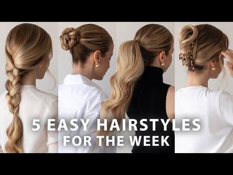 5 Easy Hairstyles For The Week ❤️ Monday-friday New Hair Ideas