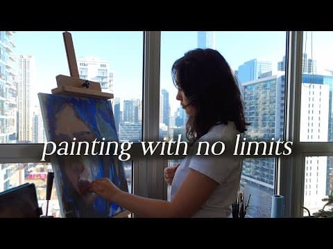 My New Painting Style⚡️ Paint With Me Oil Portrait, Living Room Decor W Songmics Home