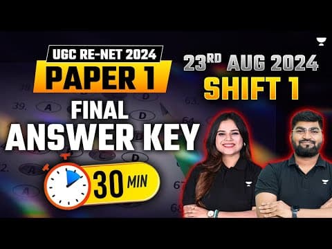 Ugc Net 2024 Shift 1 Answer Key | Ugc Net August 2024 23rd August Live Paper Analysis