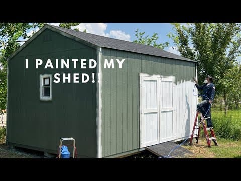 How To Paint A Shed With A Spayer | Backyard Shed Makeover