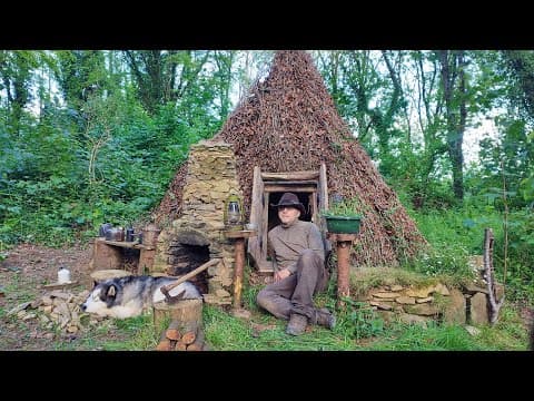 Solo Survival Bushcraft In A Primitive Hut | A Day Before Hitting The Road