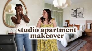 *196 Sq Ft* Organic Modern Studio Apartment Makeover