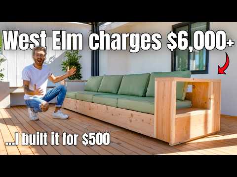 West Elm Charges $6,000... I Built It For $500. Diy Modern Outdoor Sofa