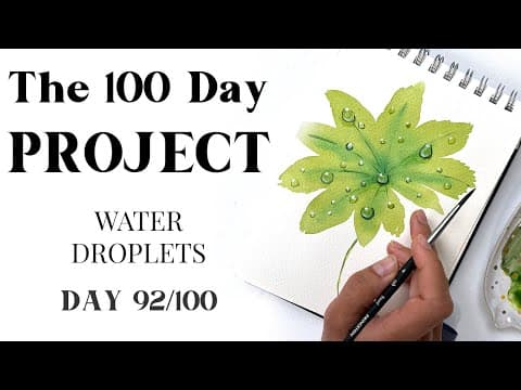 Easiest Way To Paint Water Droplets With Watercolor. Painting Idea 92/100