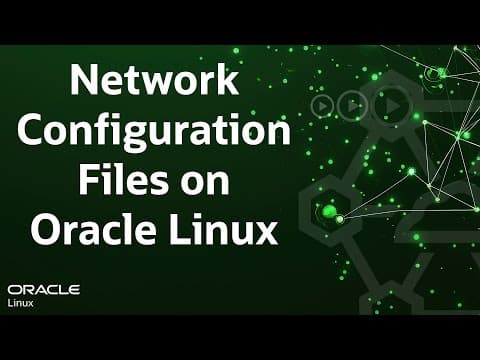Network Configuration Files On Oracle Linux