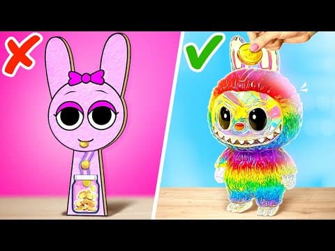 Sprunki & Labubu Cardboard Hacks! 💸📦 Tiny Diy Tricks To Save Your Money! ✨