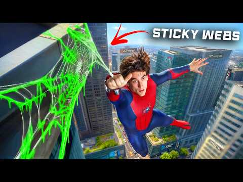 Swinging From Webs Like Spider-man! - Adhesive Webs Finally!!!