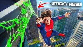 Swinging From Webs Like Spider-man! - Adhesive Webs Finally!!!