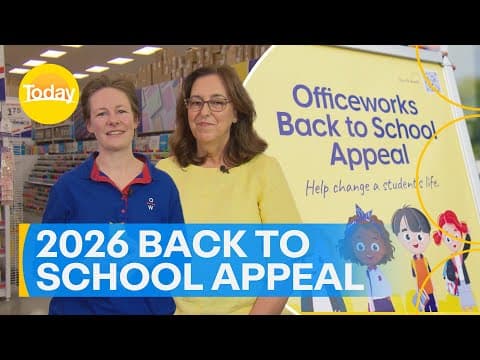 Officeworks Launches 2026 Back To School Appeal | Today Show Australia