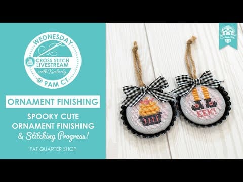 Live: Spooky Cute Ornament Finishing & Stitching Progress! - Flosstube
